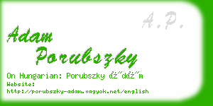 adam porubszky business card